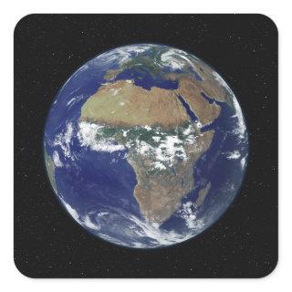 Full Earth Showing Africa and Europe Square Sticker