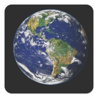 Full Earth showing the western hemisphere Square Sticker