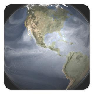 Full Earth view showing water vapor Square Sticker