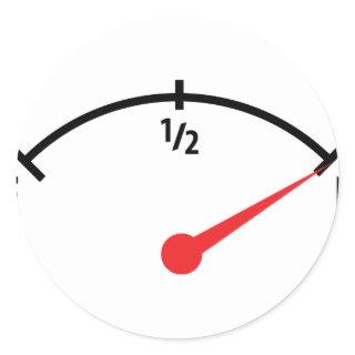 full fuel tank indicator gauge classic round sticker