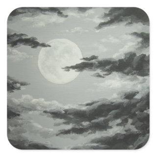 Full Moon and Cloudy Night Sky Sticker