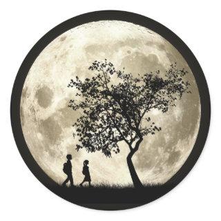 Full Moon Classic Round Sticker