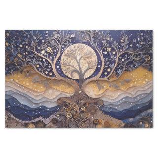 Full Moon Rising, Tree of Life, Celestial Theme Tissue Paper