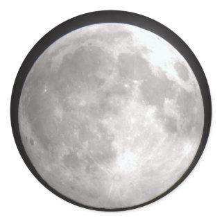 Full Moon Round Stickers