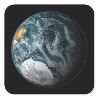 Full view of the Earth highlighting Antarctica Square Sticker
