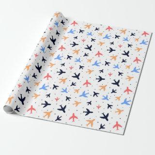 Fun Airplane Travel Pattern Colorful Jets