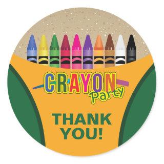 Fun and Festive Crayon Classic Round Sticker