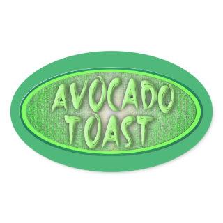 Fun Avocado Toast Love Retro Decal Oval Sticker