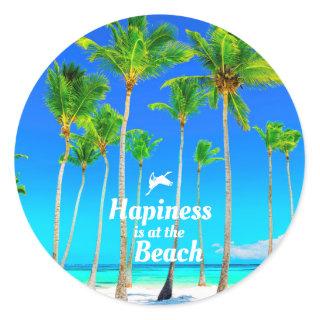 Fun Beach Quote Classic Round Sticker