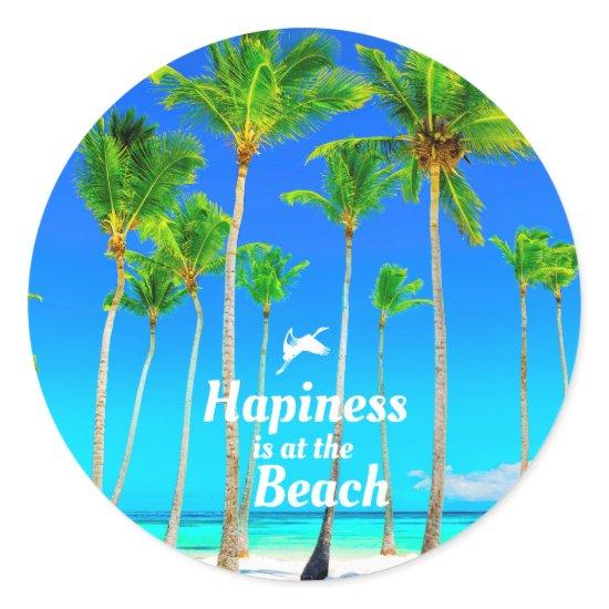 Fun Beach Quote Classic Round Sticker