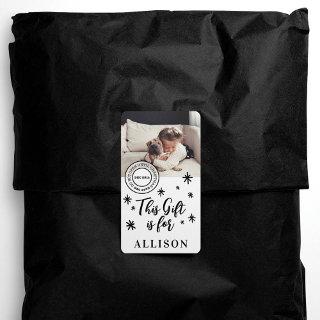 Fun Black Script Personalized Photo Name Gift for Label