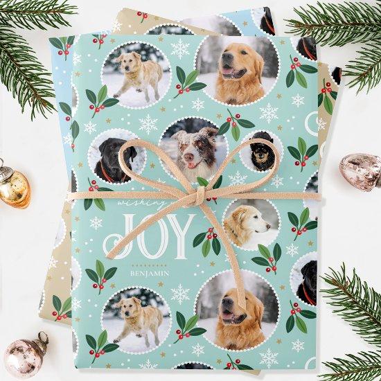 Fun Christmas Joy Snowflake Photo Collage 3 Set  Sheets