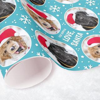 Fun Christmas Santa Custom Photos Name Teal