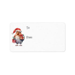 Fun Christmas Shopping Chicken To/From Labels