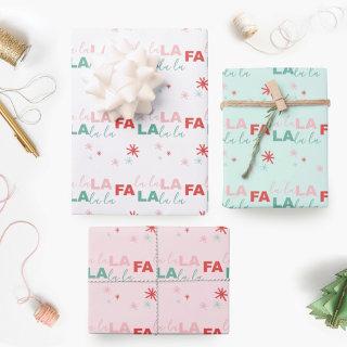 Fun Colorful Fa La La Typographic Pattern  Sheets