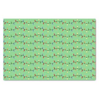Fun Colorful Festive Holiday Tree Lights Pattern Tissue Paper