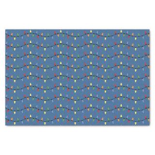 Fun Colorful Festive Holiday Tree Lights Pattern Tissue Paper