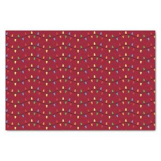 Fun Colorful Festive Holiday Tree Lights Pattern Tissue Paper