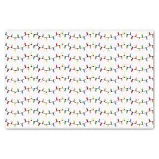 Fun Colorful Festive Holiday Tree Lights Pattern Tissue Paper