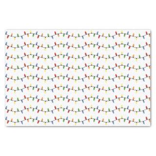 Fun Colorful Festive Holiday Tree Lights Pattern Tissue Paper