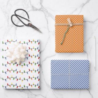 Fun Colorful Festive Party String Lights Pattern  Sheets