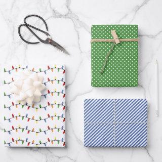 Fun Colorful Festive Party String Lights Pattern  Sheets