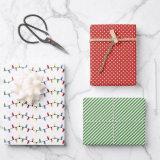 Fun Colorful Festive Party String Lights Pattern  Sheets