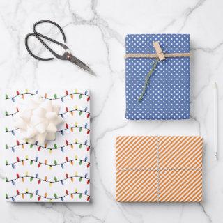 Fun Colorful Festive Party String Lights Pattern  Sheets