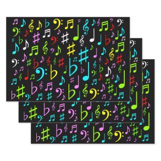 Fun, Colorful Musical Notes & Symbols Pattern  Sheets