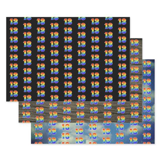 Fun, Colorful, Rainbow Spectrum Pattern 13 Event #  Sheets