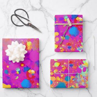 Fun Colorful Rainbow Splatters Birthday  Sheets