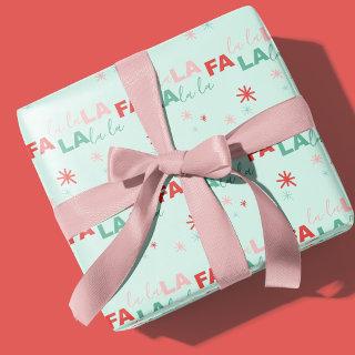 Fun Colourful Fa La La Typographic Pattern Green