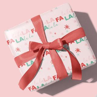 Fun Colourful Fa La La Typographic Pattern Pink