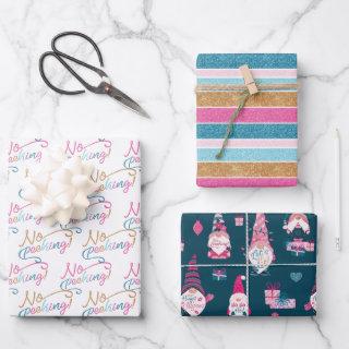 Fun Colourful Stripe, Gnome and Kisses Christmas  Sheets