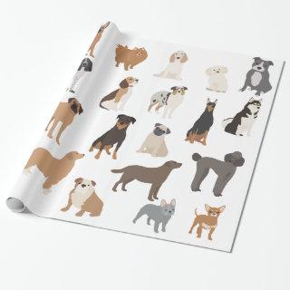 Fun Dog Lover Breeds Pattern Print