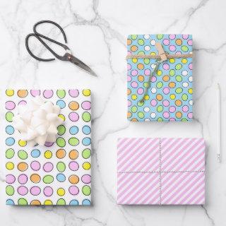 Fun Easter Eggs White Light Blue Striped Pattern  Sheets