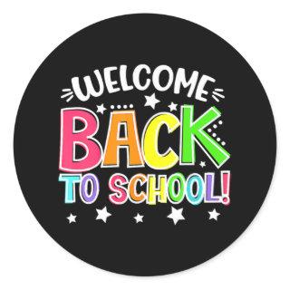 Fun First Day of School Teacher Welcome Back To Sc Classic Round Sticker