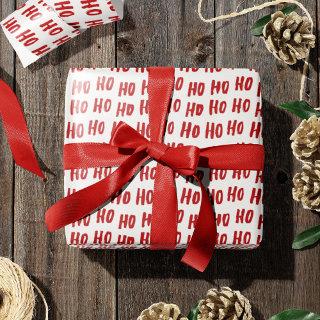 Fun Ho Ho Ho Text Red Holiday Pattern Christmas