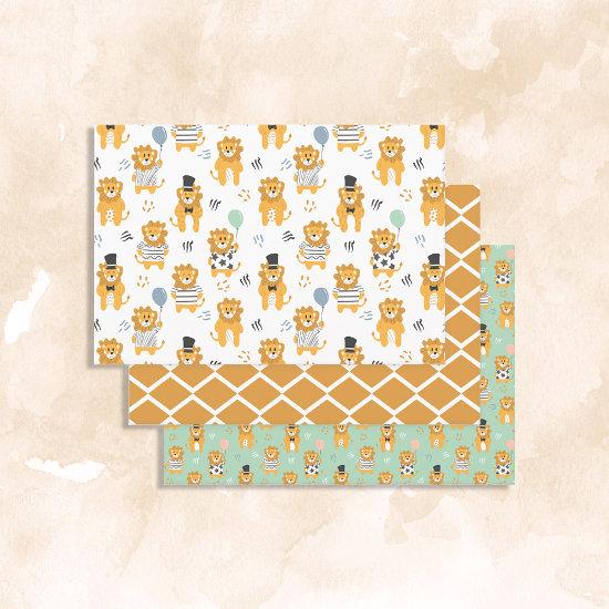 Fun Lion Seamless Pattern Trio  Sheets