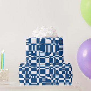 Fun Modern Checkered Blue & White