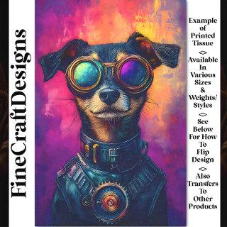 Fun Modern Cyberpunk Steampunk Dog Z4 Decoupage Tissue Paper