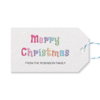 Fun Multicolor Merry Christmas Gift Tags