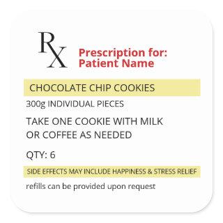 Fun Novelty Rx Prescription Cookie Label Sticker