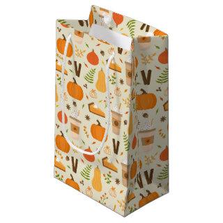 Fun Orange Fall Pattern Small Gift Bag