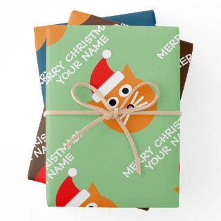 Fun orange Santa Claus cat custom Christmas  Sheets