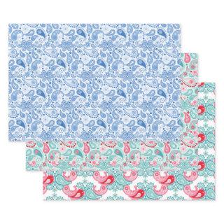 Fun Paisley patterns Blue Teal Red  Sheets