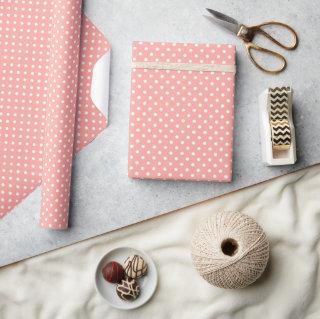 Fun Pastel Coral Orange White Polkadots Pattern