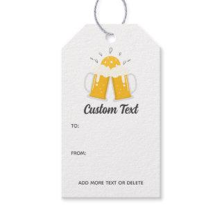 Fun Pickleball Beer Mugs Personalized Text Gift Tags