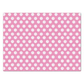 Fun Pickleball Pattern Pink White Sports Balls Tissue Paper
