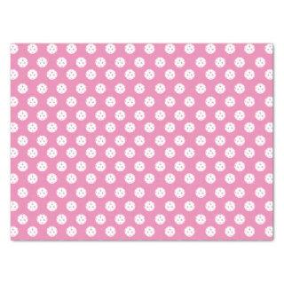 Fun Pickleball Pattern Pink White Sports Balls Tissue Paper